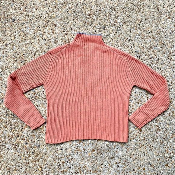 Woolrich Winter Melon Ribbed Quarter Zip Sweater L - Picture 10 of 11